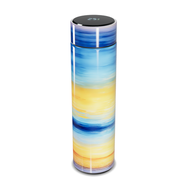 Garrafa Térmica Touch - Listrada Azul Amarelo