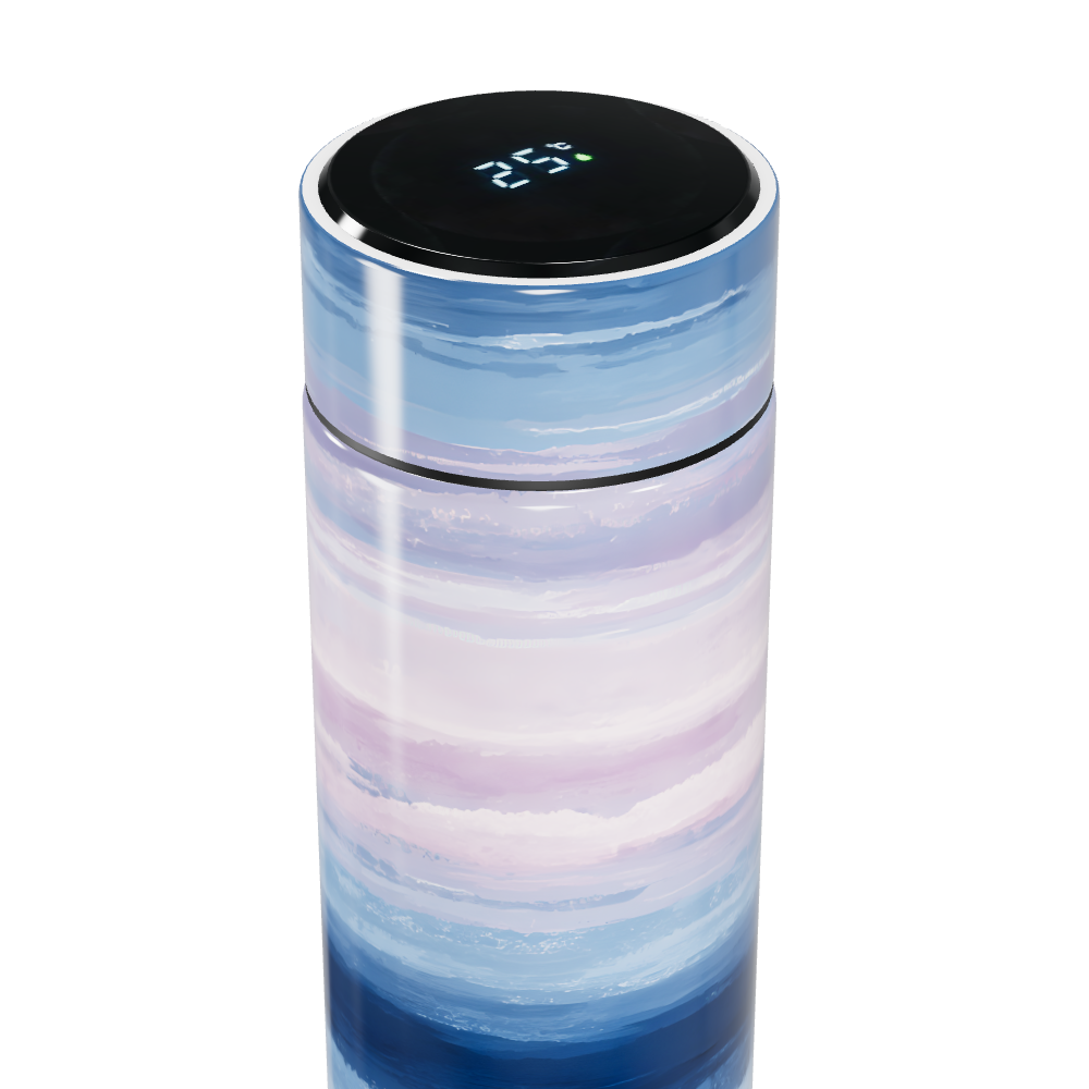 Garrafa Térmica Touch Azul - Com Listras Modernas