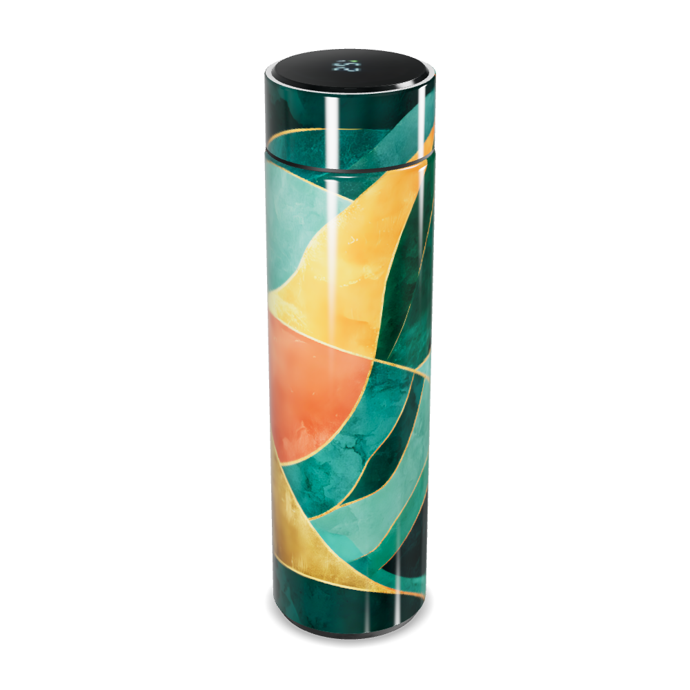 Garrafa Térmica Touch - Verde Estampada Elegante