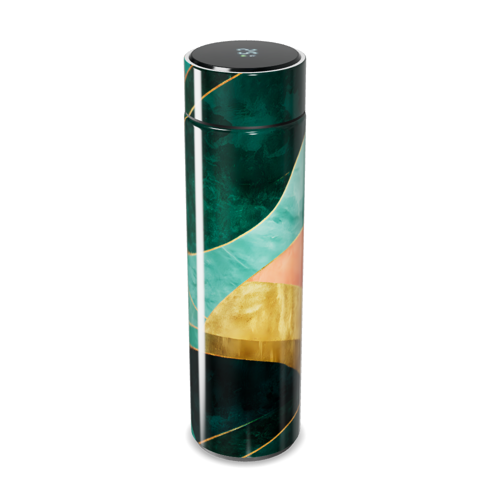 Garrafa Térmica Touch - Verde Estampada Elegante