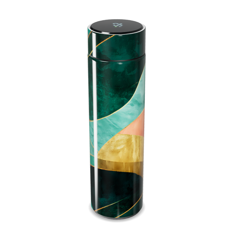 Garrafa Térmica Touch - Verde Estampada Elegante