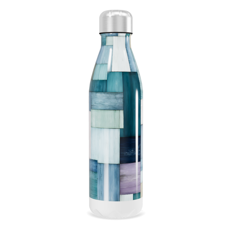 Garrafa Inox Estampada - Azul e Branco