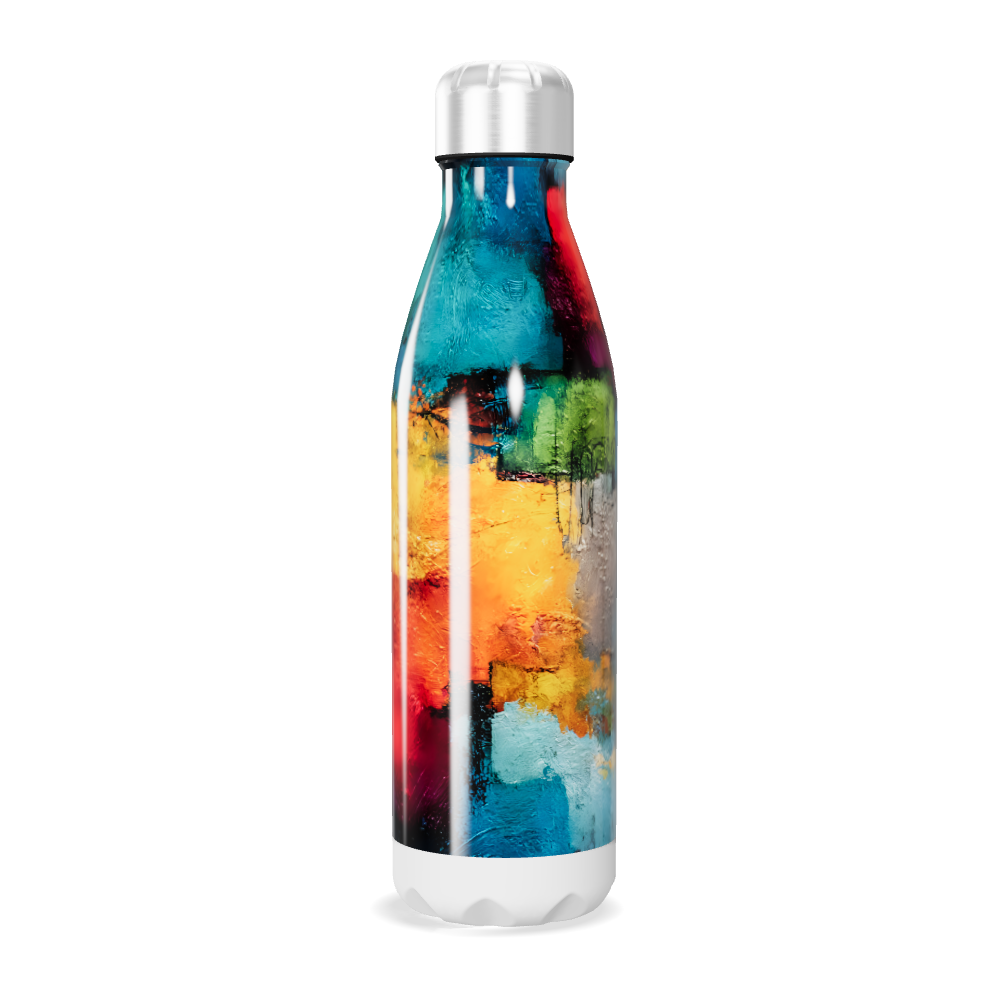 Garrafa Inox - Estampa Colorida Abstrata