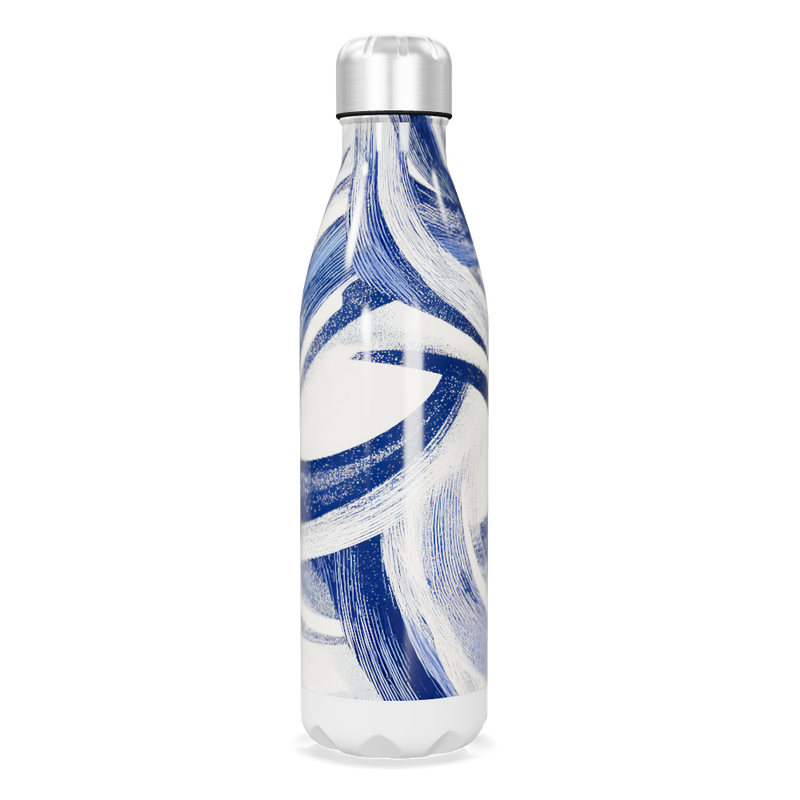 Garrafa Inox - Azul com Estampa Artística