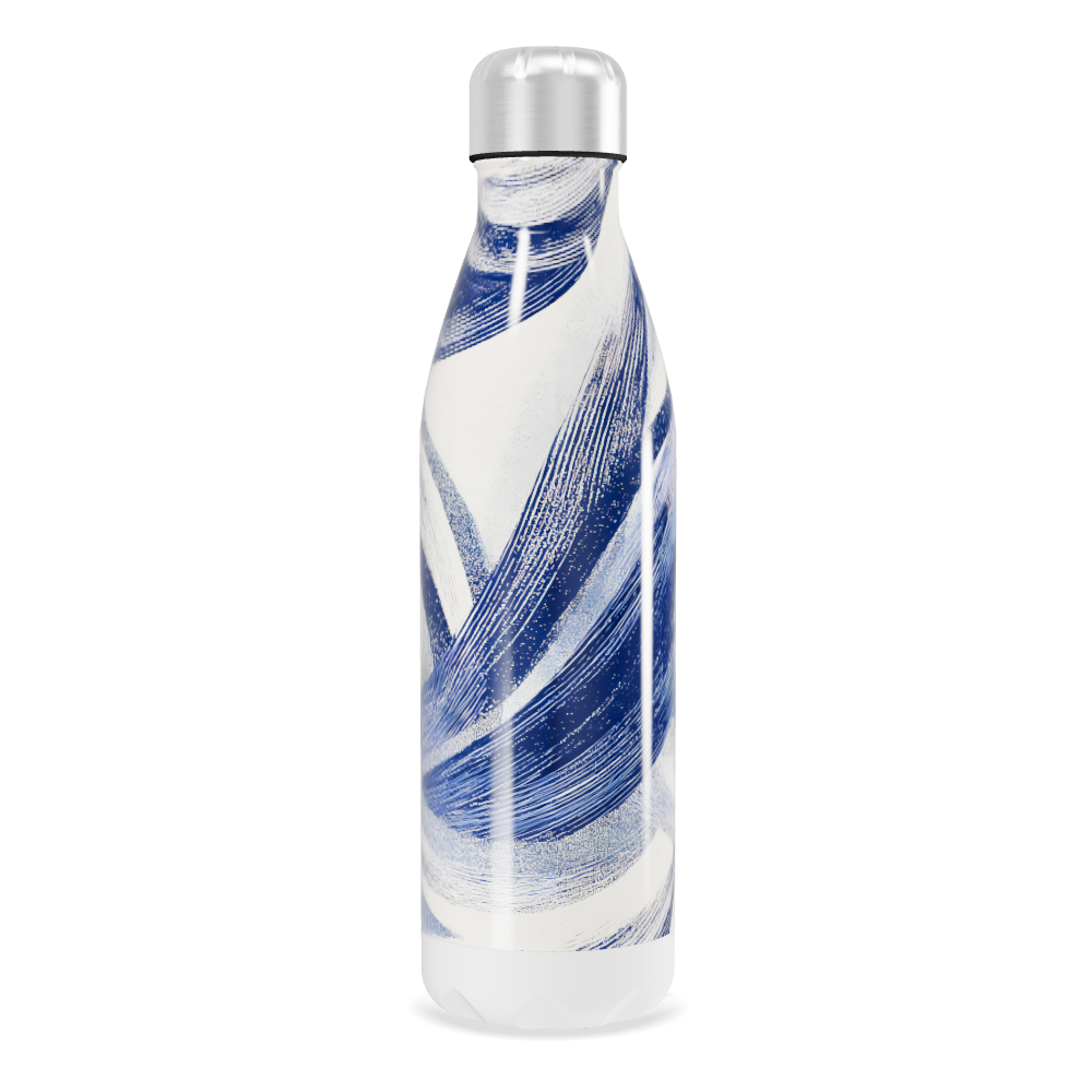 Garrafa Inox - Azul com Estampa Artística