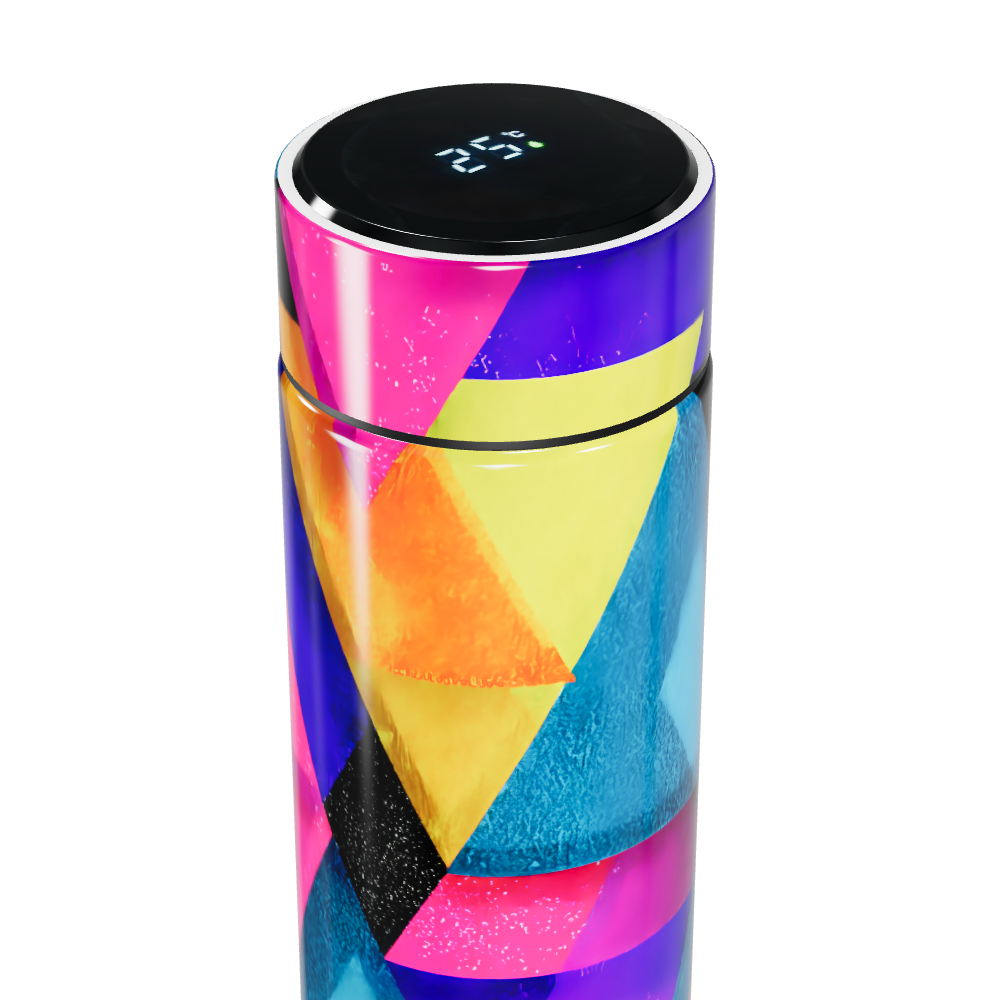 Garrafa Térmica Touch - Estampa Geométrica Colorida