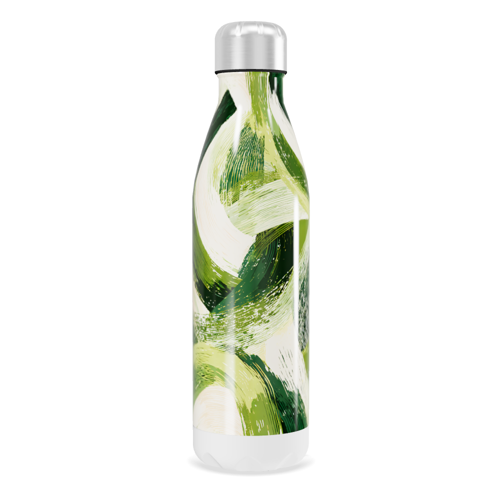 Garrafa Inox - Estampa Verde Abstrata