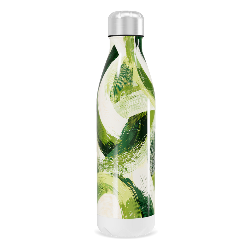 Garrafa Inox - Estampa Verde Abstrata