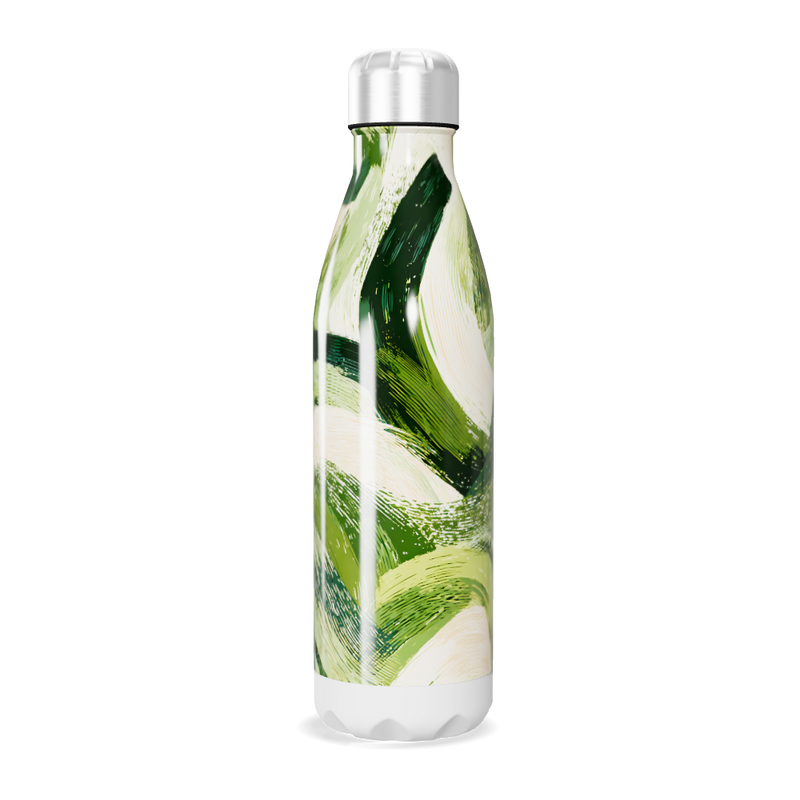 Garrafa Inox - Estampa Verde Abstrata