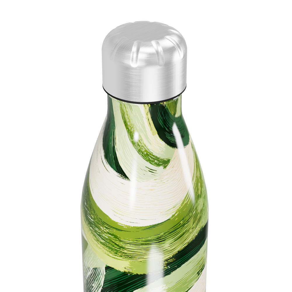 Garrafa Inox - Estampa Verde Abstrata