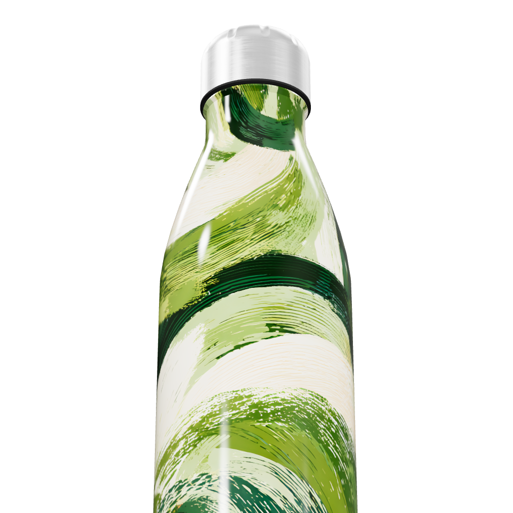Garrafa Inox - Estampa Verde Abstrata