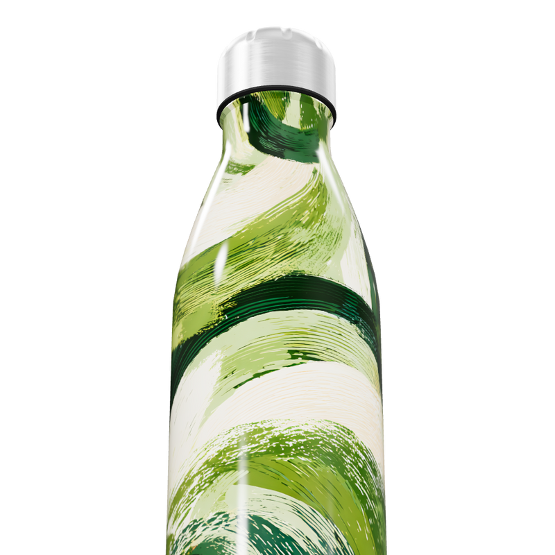 Garrafa Inox - Estampa Verde Abstrata