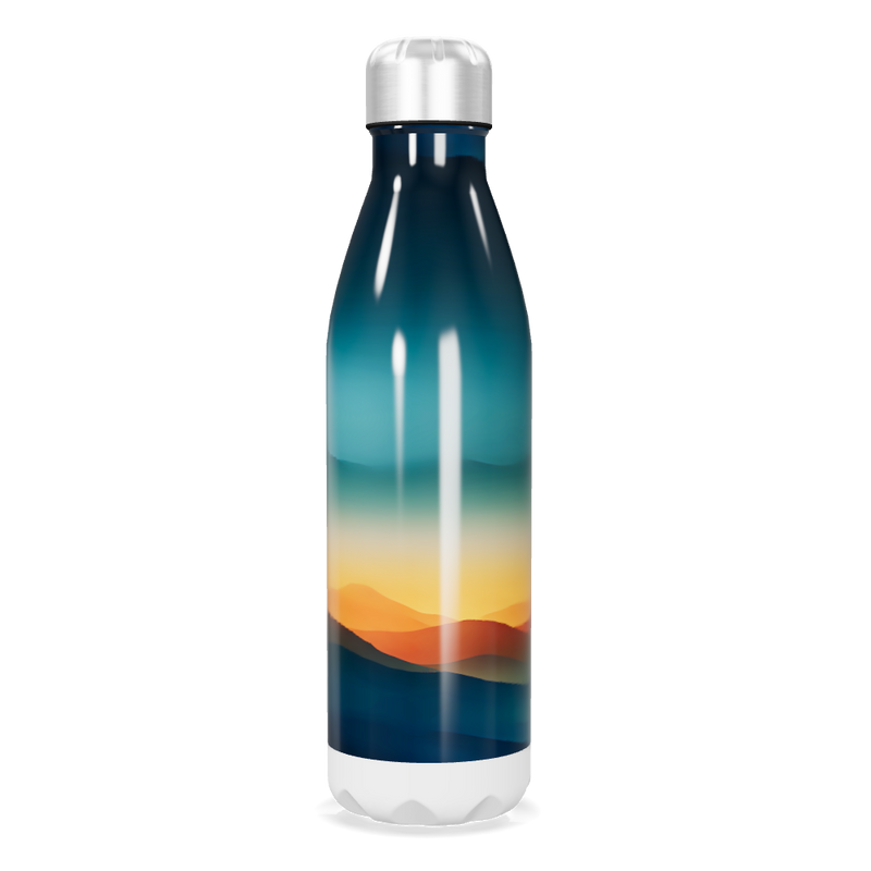 Garrafa Inox - Paisagem Azul e Laranja