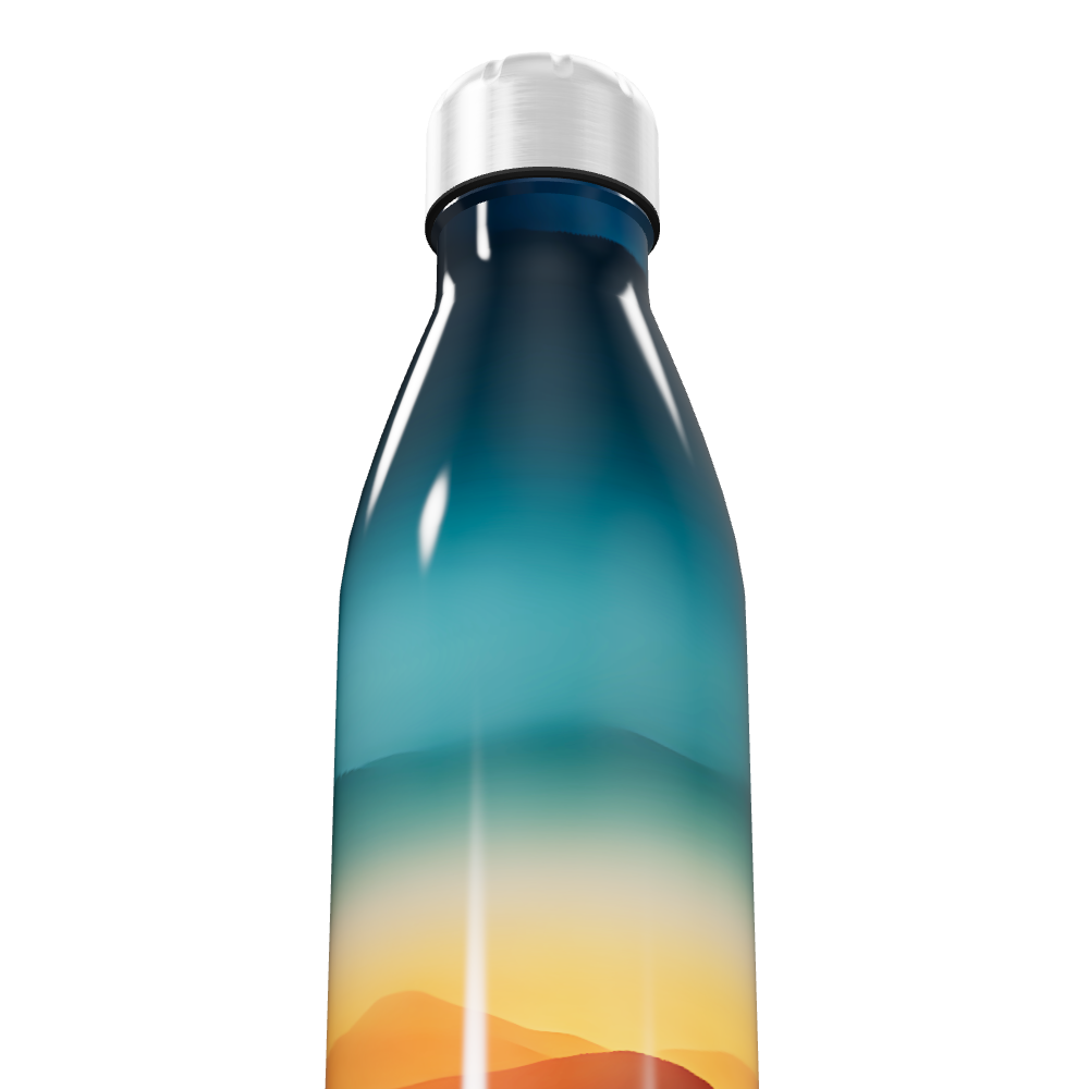 Garrafa Inox - Paisagem Azul e Laranja