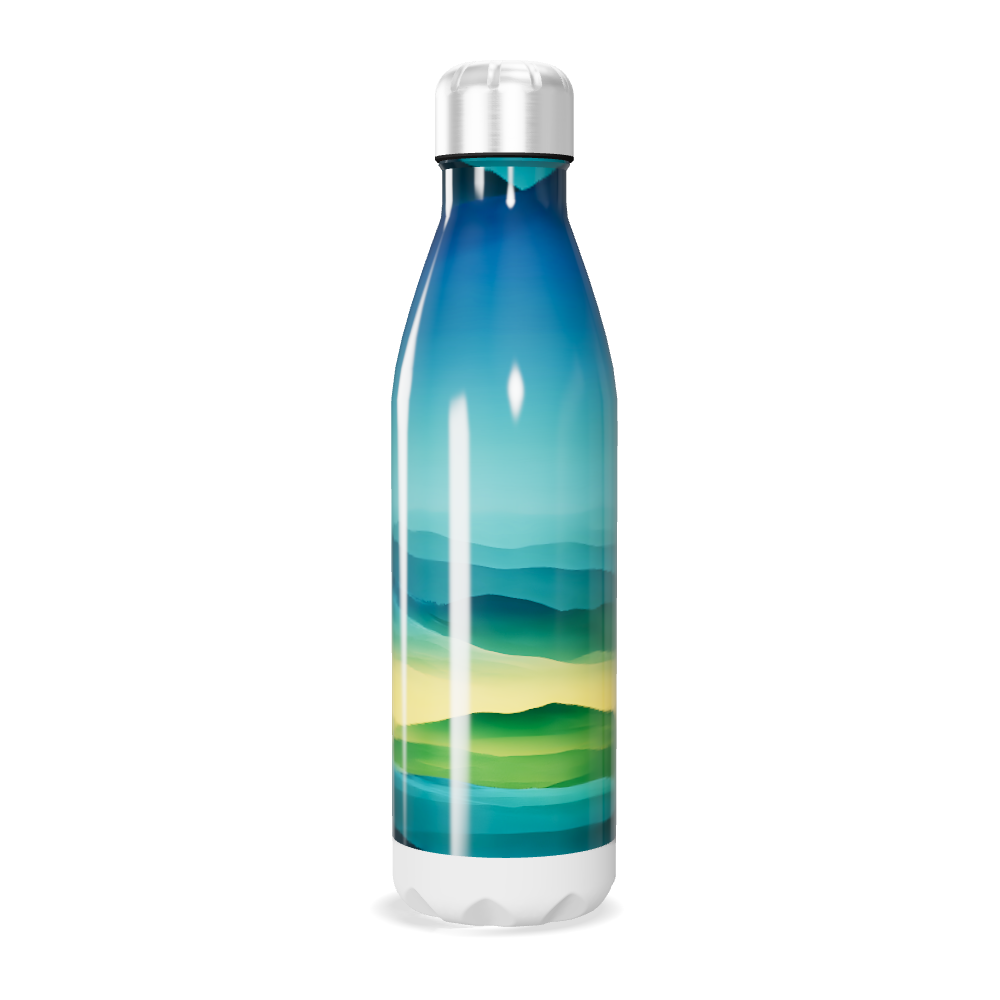 Garrafa Inox - Azul com Estampa Paisagem