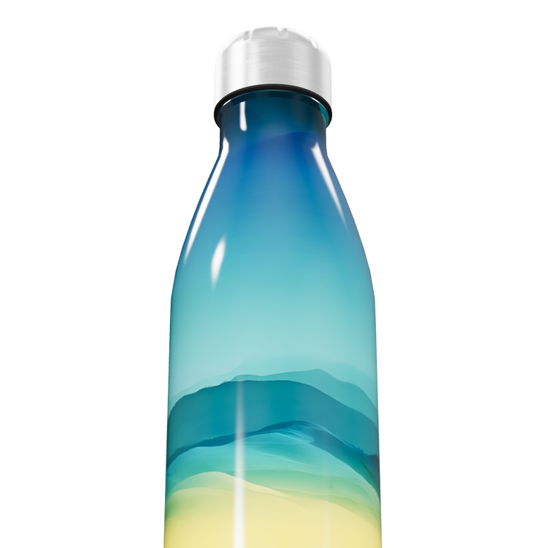 Garrafa Inox - Azul com Estampa Paisagem