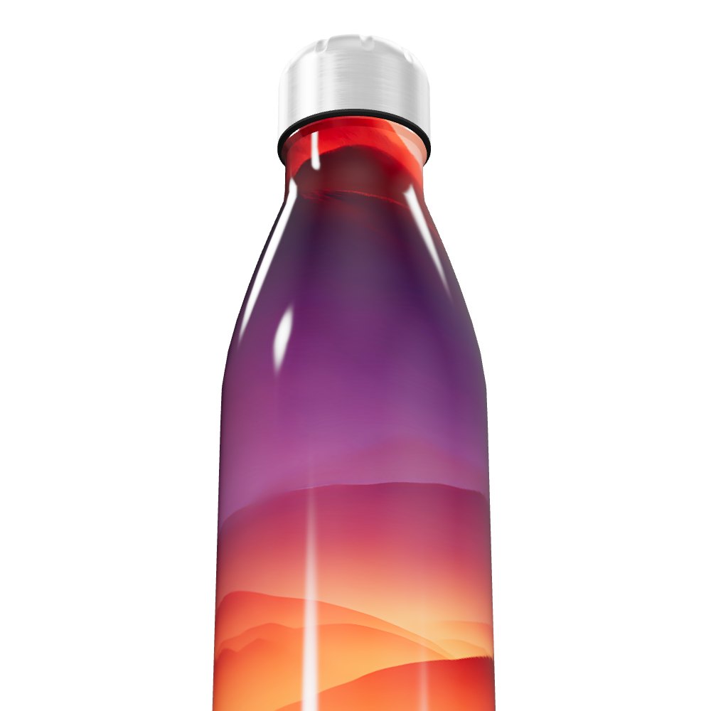 Garrafa Inox - Degradê Laranja e Roxo