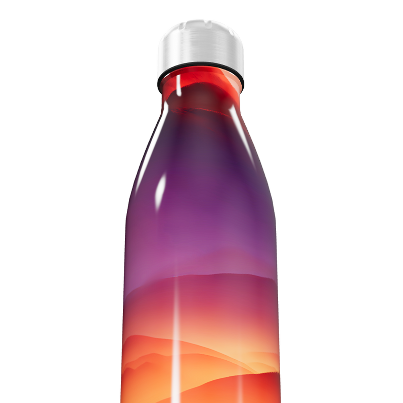 Garrafa Inox - Degradê Laranja e Roxo