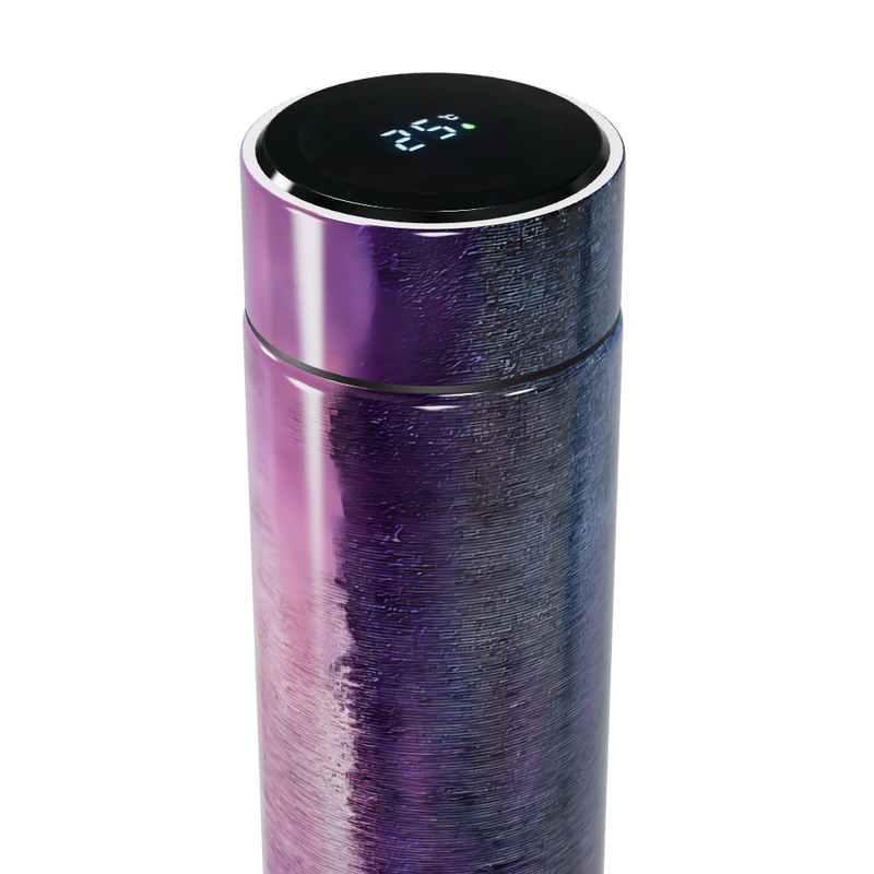 Garrafa Térmica Touch - Azul Metálico Display LED