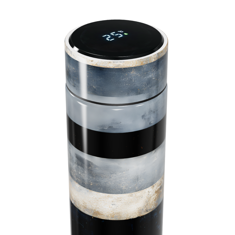 Garrafa Térmica Touch - Listrada Preta e Dourada