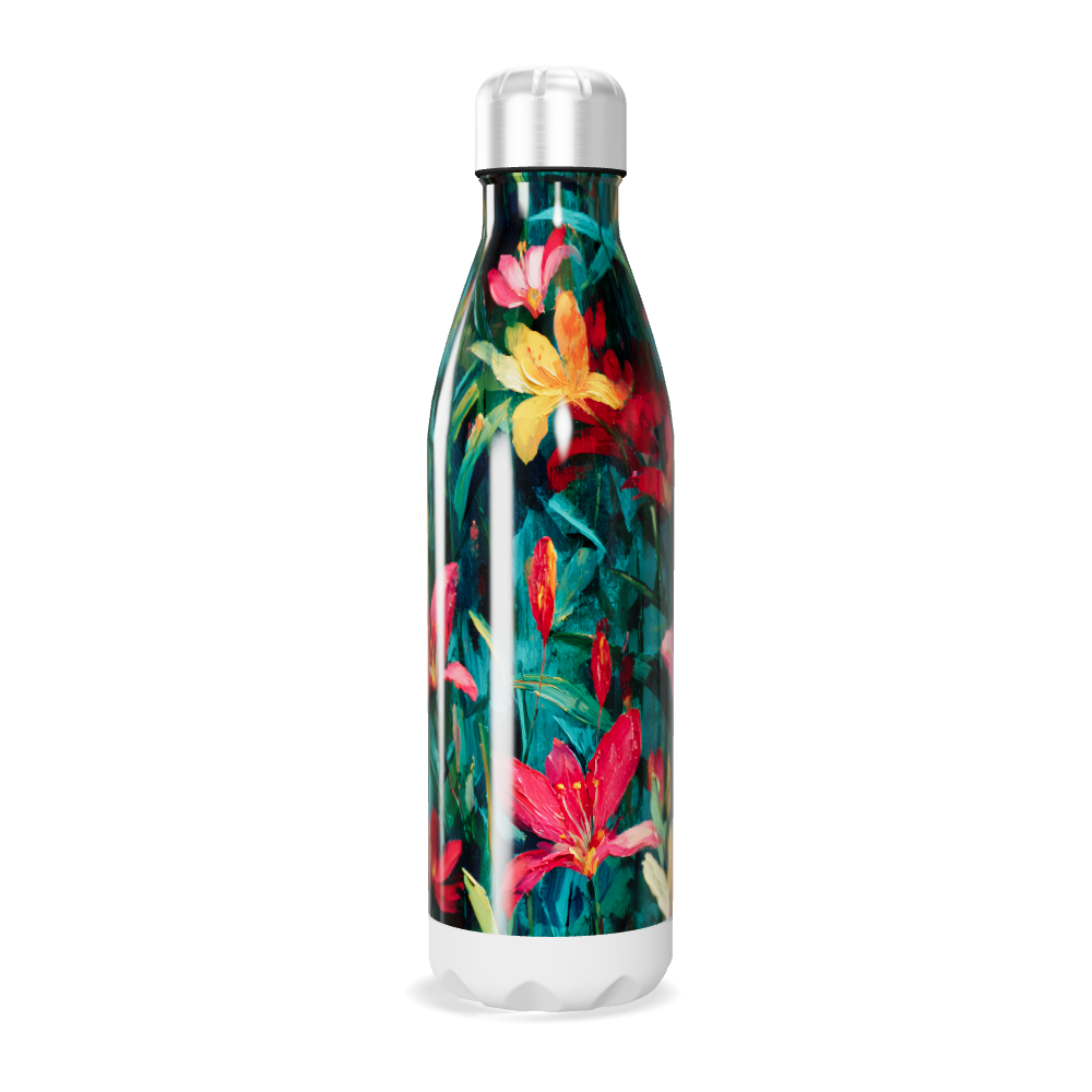 Garrafa Inox Flores Coloridas 500ml