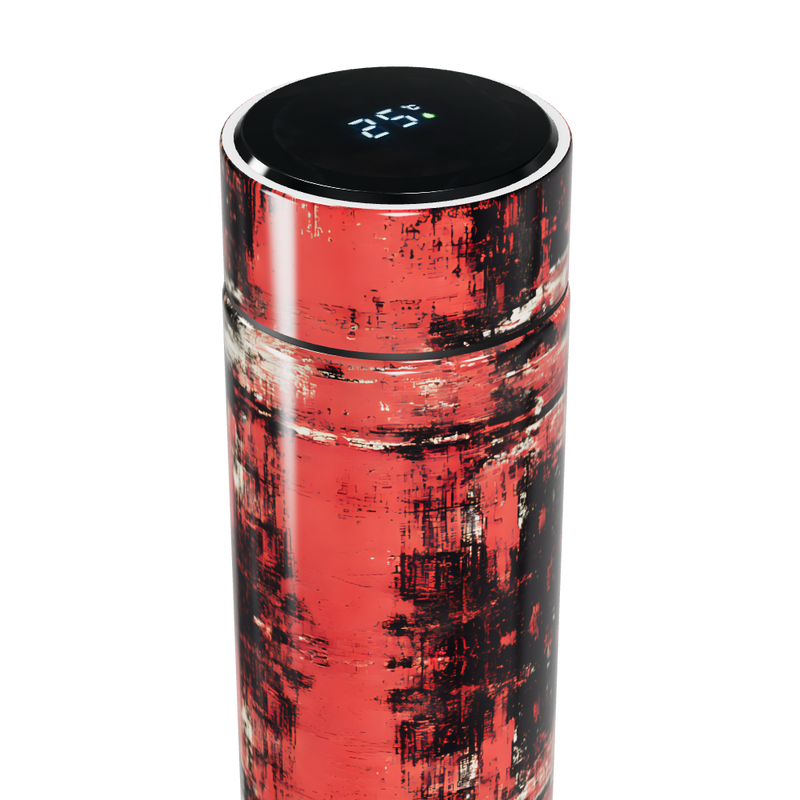 Garrafa Térmica Touch - Estampa Vermelha Abstrata