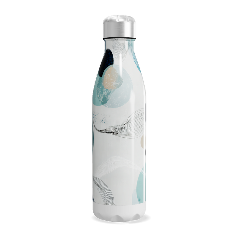 Garrafa Inox - Estampa Azul e Branca