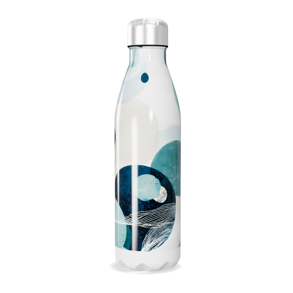 Garrafa Inox - Estampa Azul e Branca