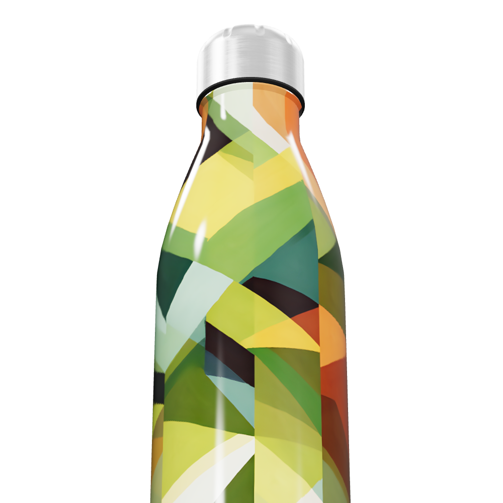 Garrafa Inox - Estampa Geométrica Colorida