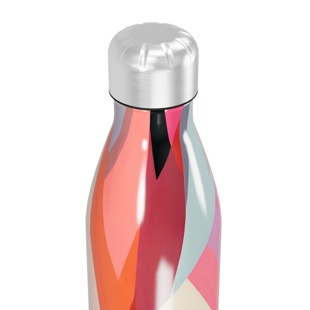 Garrafa Inox - Colorida com Estampa Geométrica