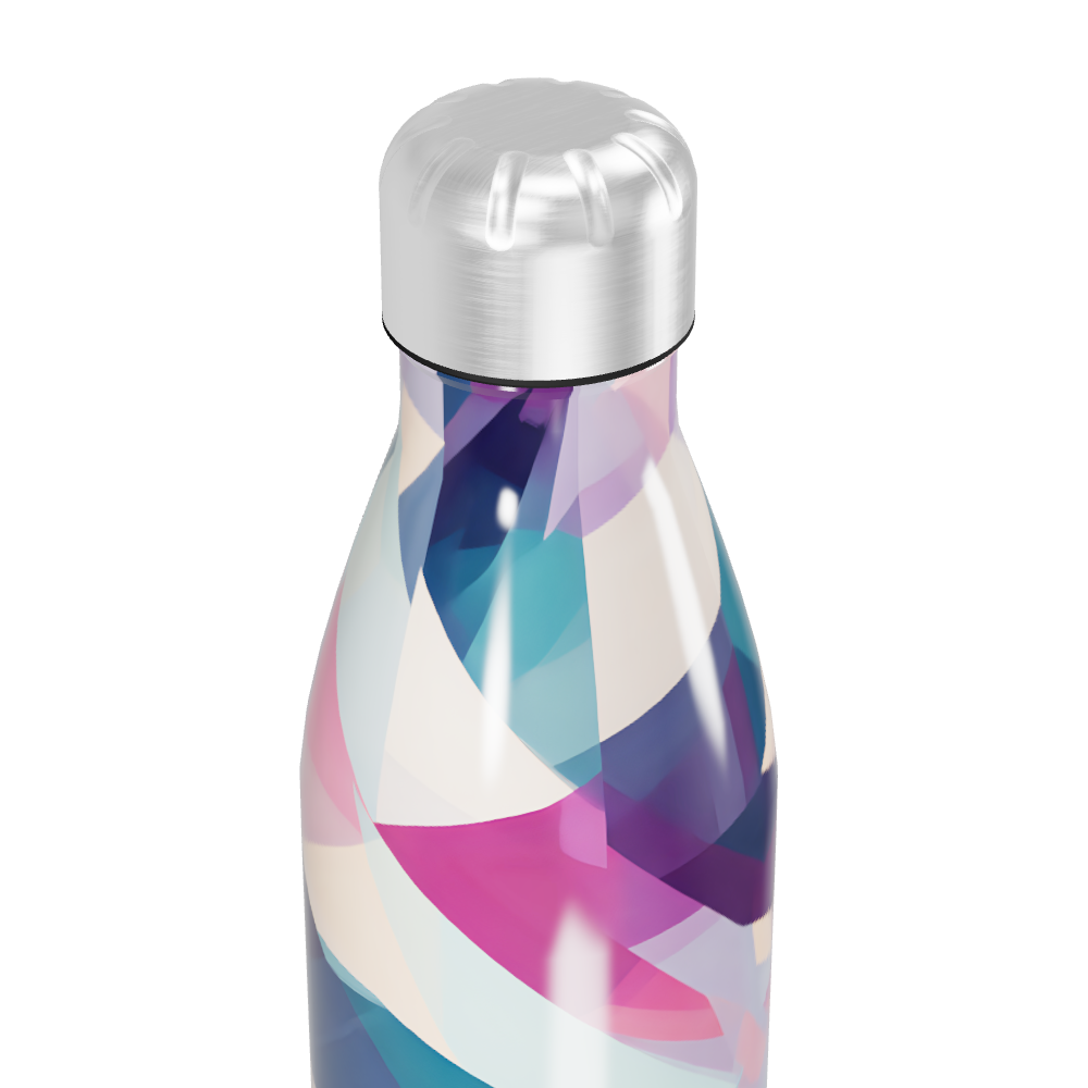 Garrafa Inox - Estampa Geométrica Colorida