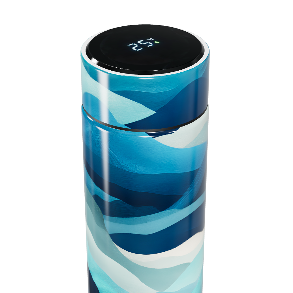 Garrafa Térmica Touch - Azul Marinho Estampada