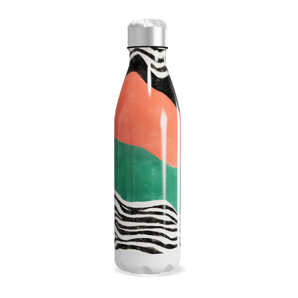 Garrafa Inox Colorida Listras Zebrada