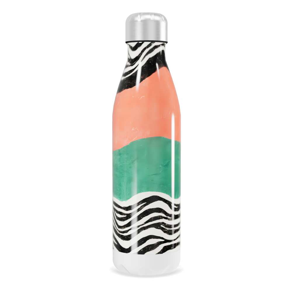 Garrafa Inox Colorida Listras Zebrada