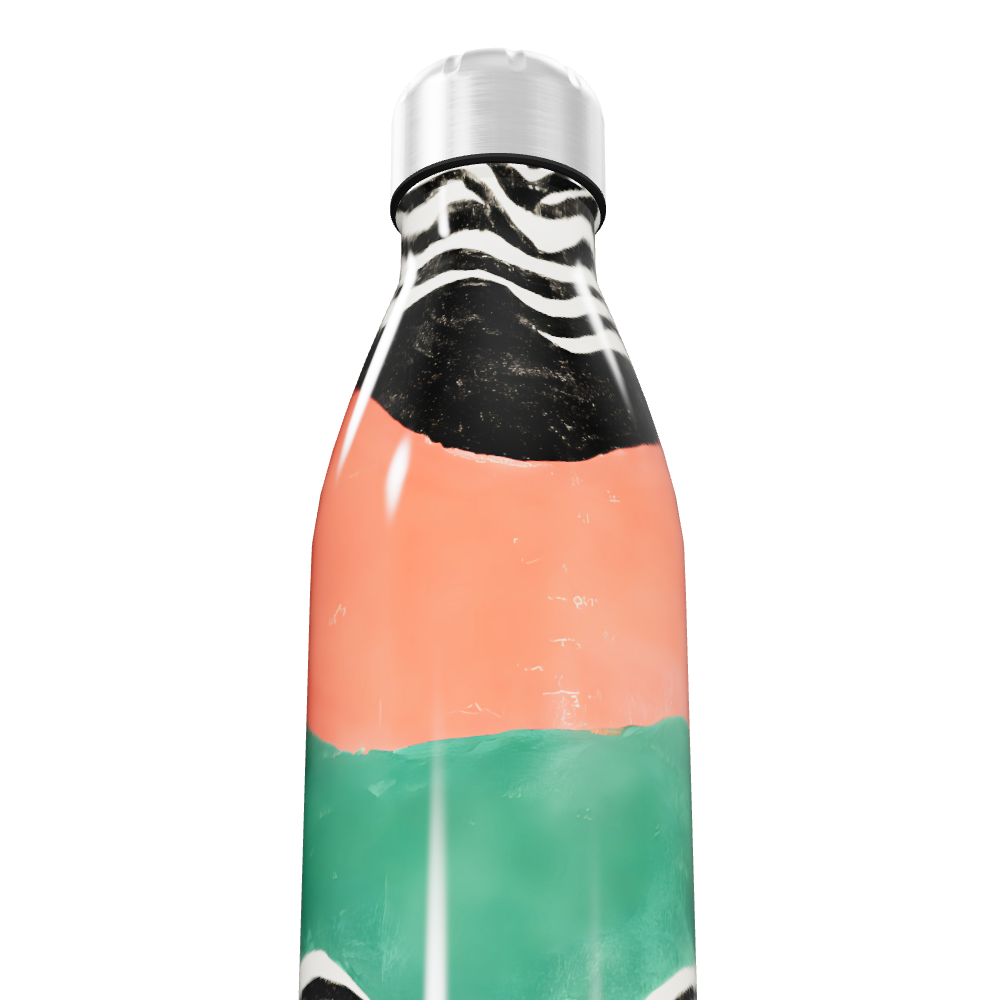Garrafa Inox Colorida Listras Zebrada