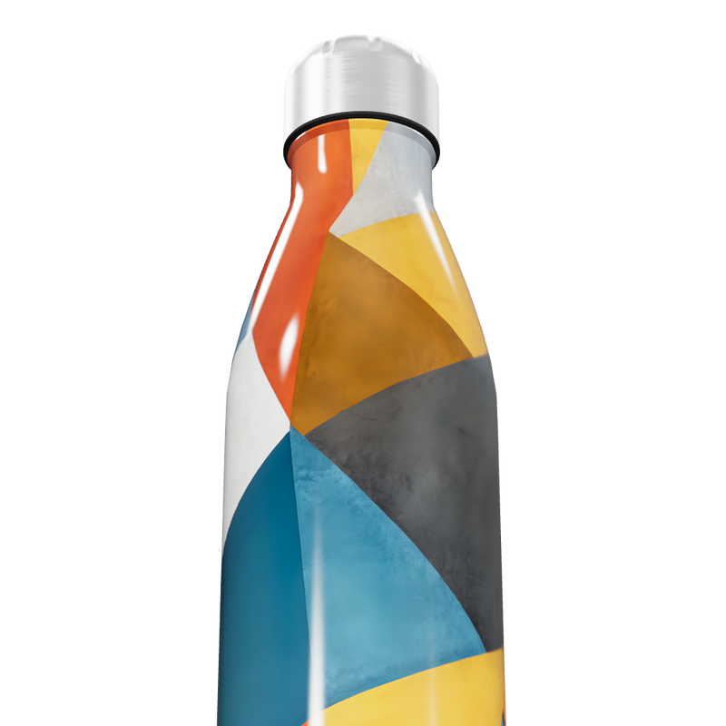 Garrafa Inox - Colorida com Estampa Geométrica