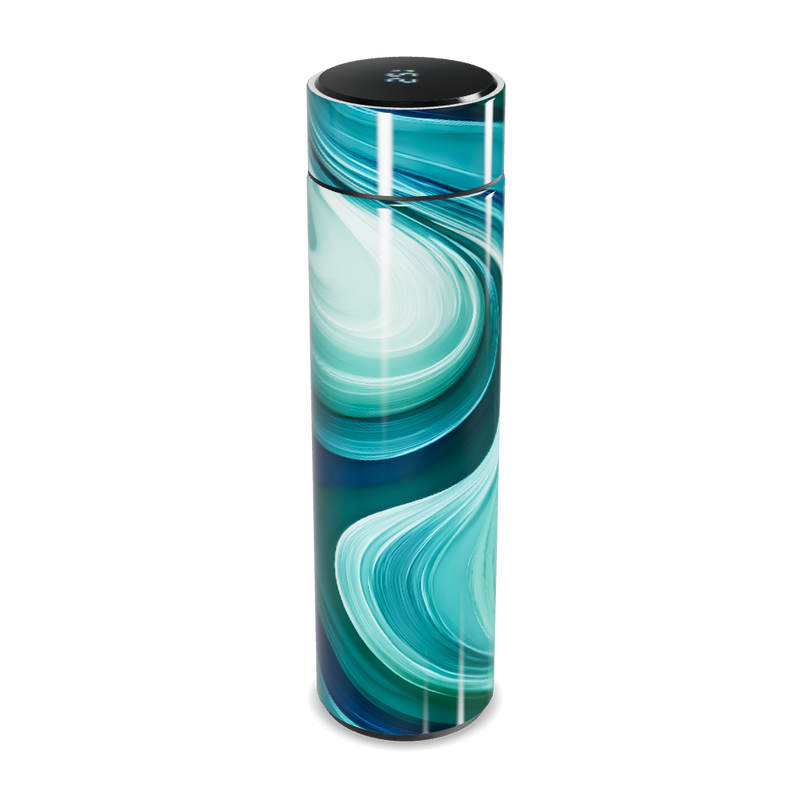 Garrafa Térmica Touch - Design Abstrato Verde