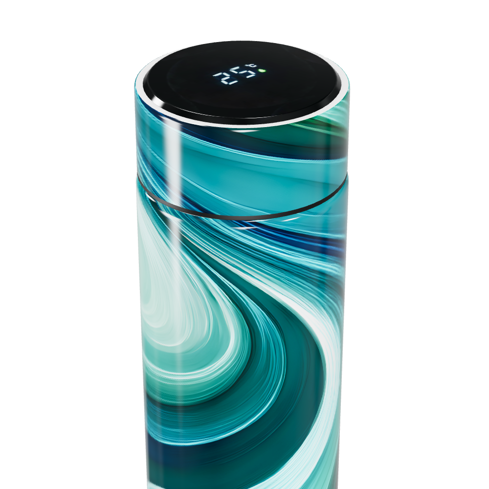 Garrafa Térmica Touch - Design Abstrato Verde