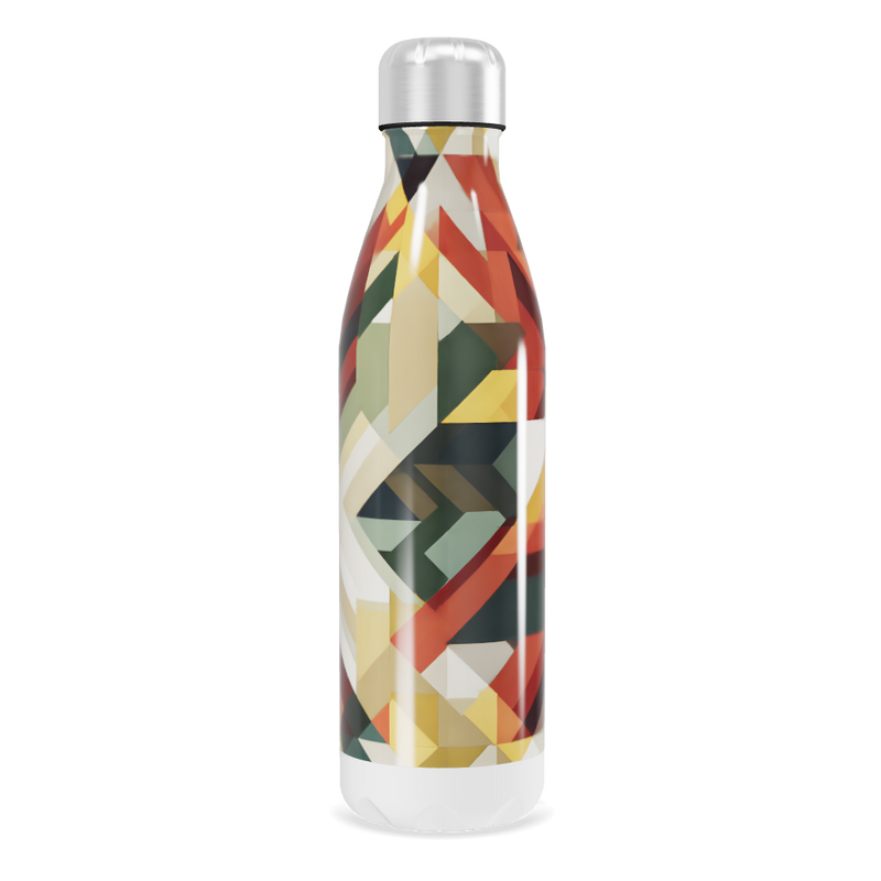 Garrafa Inox - Estampa Geométrica Colorida