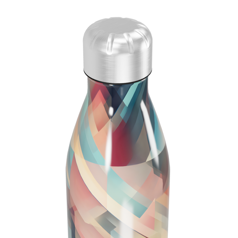 Garrafa Inox - Estampa Geométrica Colorida