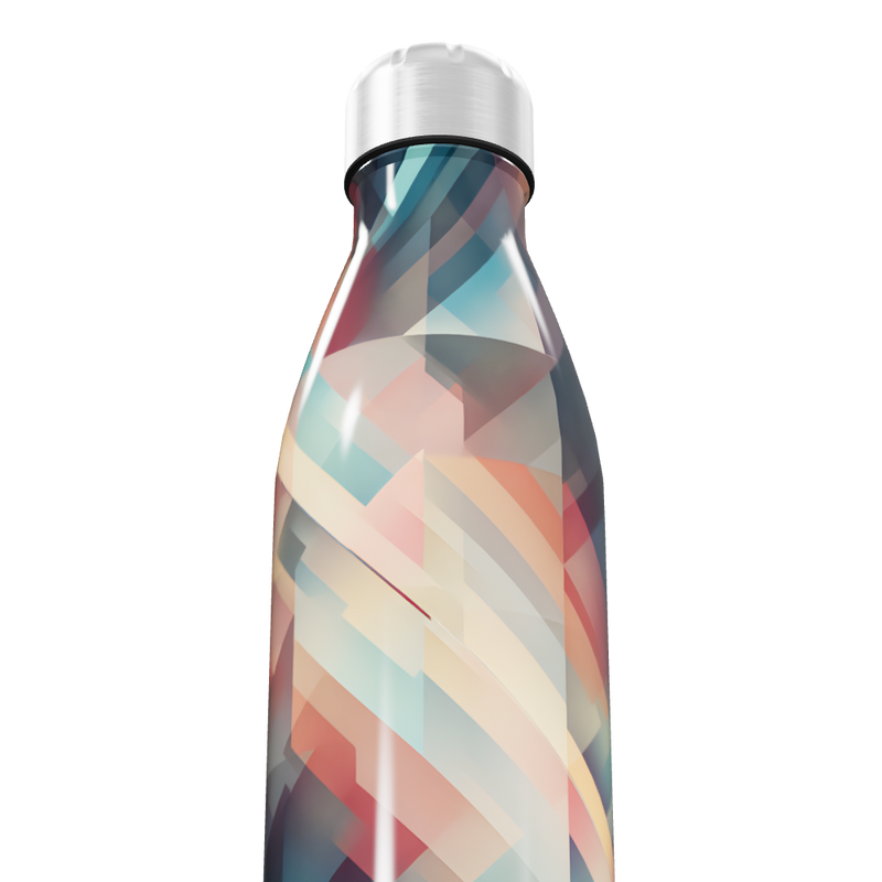 Garrafa Inox - Estampa Geométrica Colorida