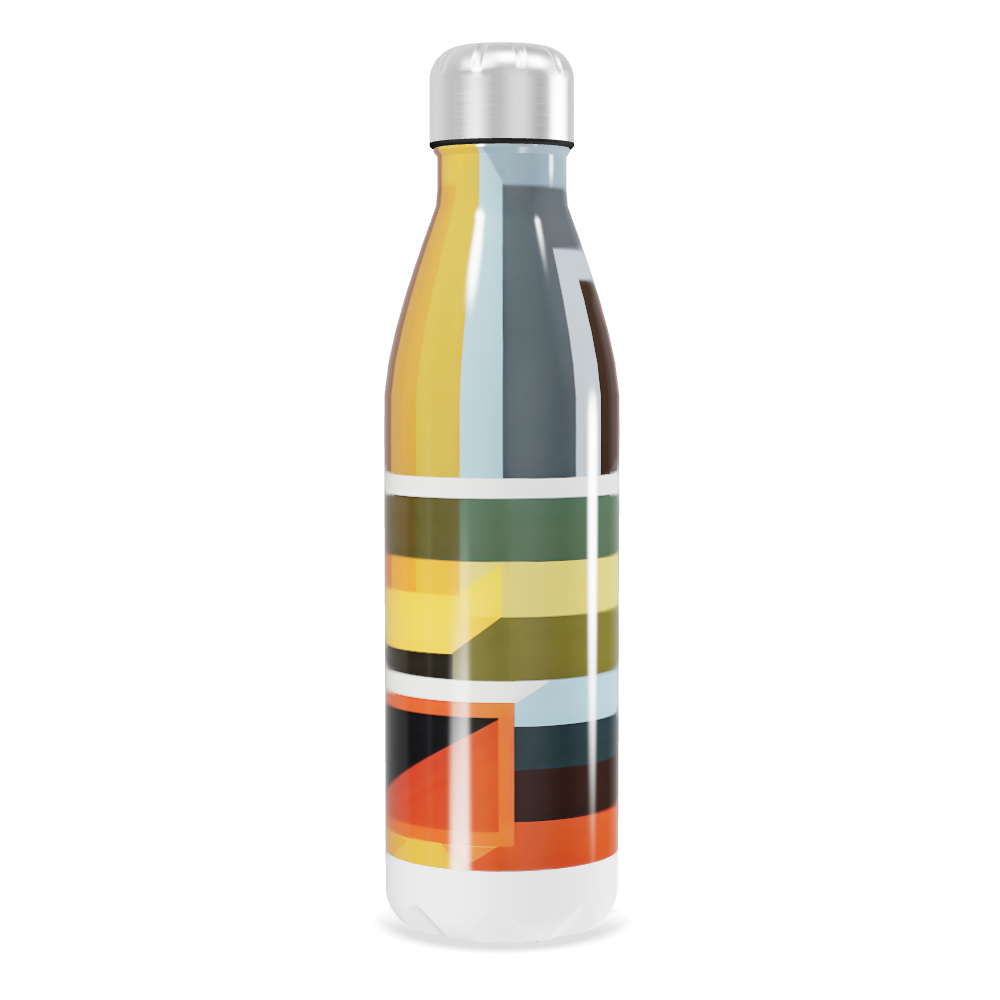 Garrafa Inox - Estampa Geométrica Colorida