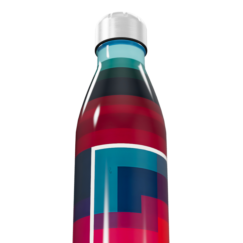 Garrafa Inox - Estampa Geométrica Colorida