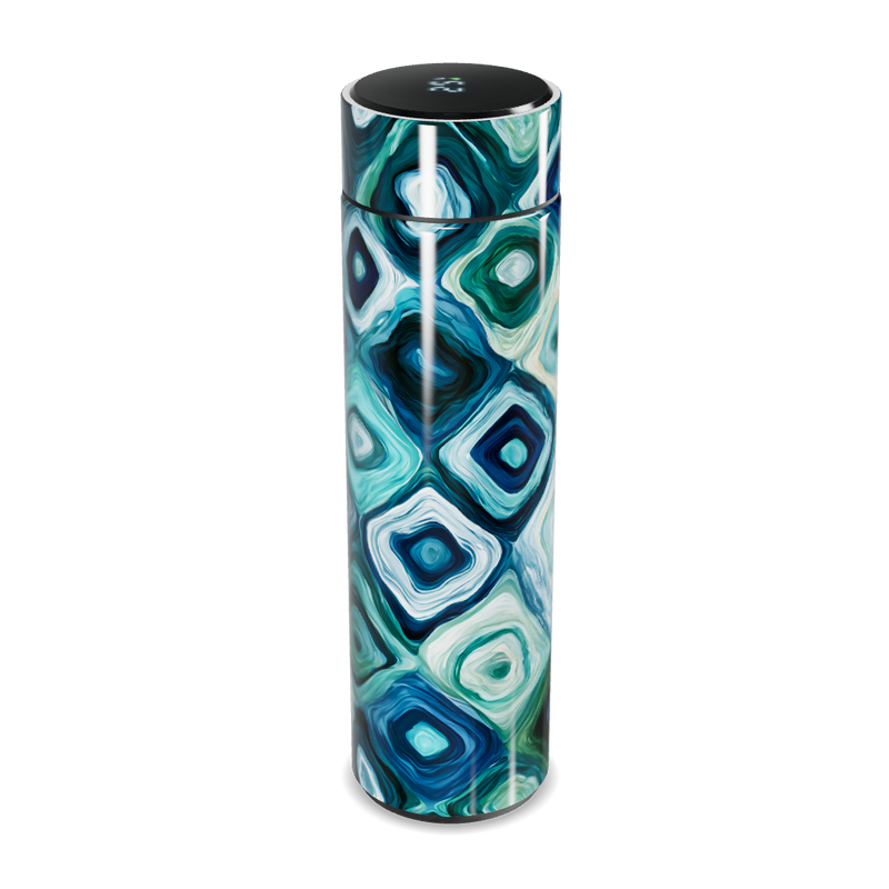 Garrafa Térmica Touch - Estampa Geométrica Azul