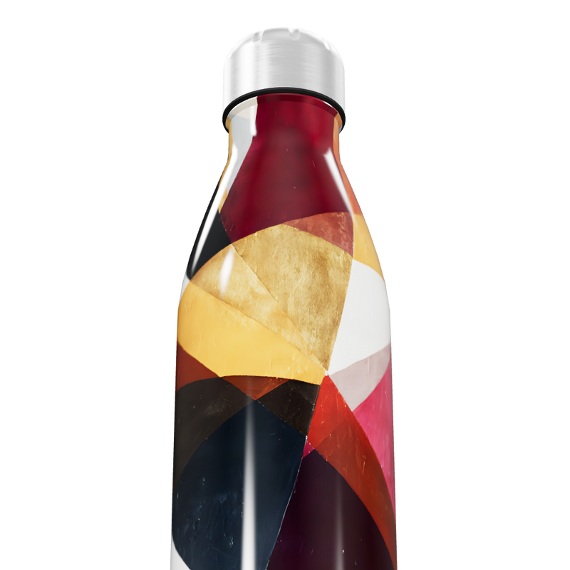 Garrafa Inox - Estampa Geométrica Colorida