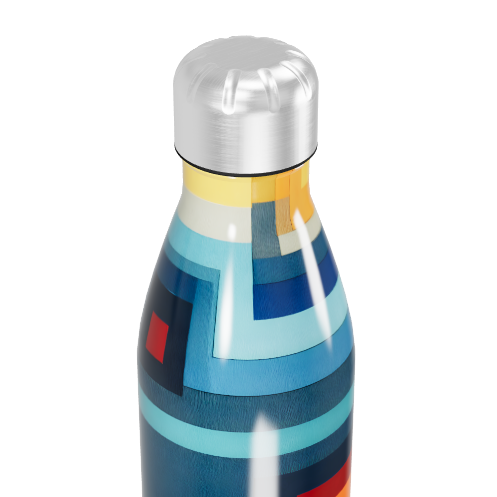 Garrafa Inox - Colorida com Listras Modernas