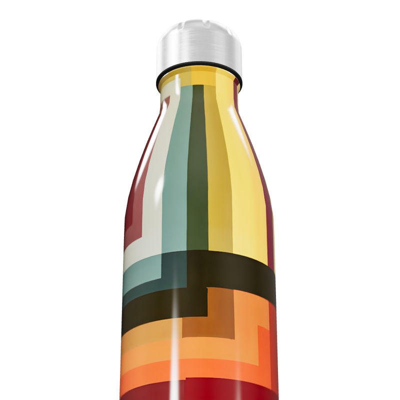 Garrafa Inox - Estampa Geométrica Colorida
