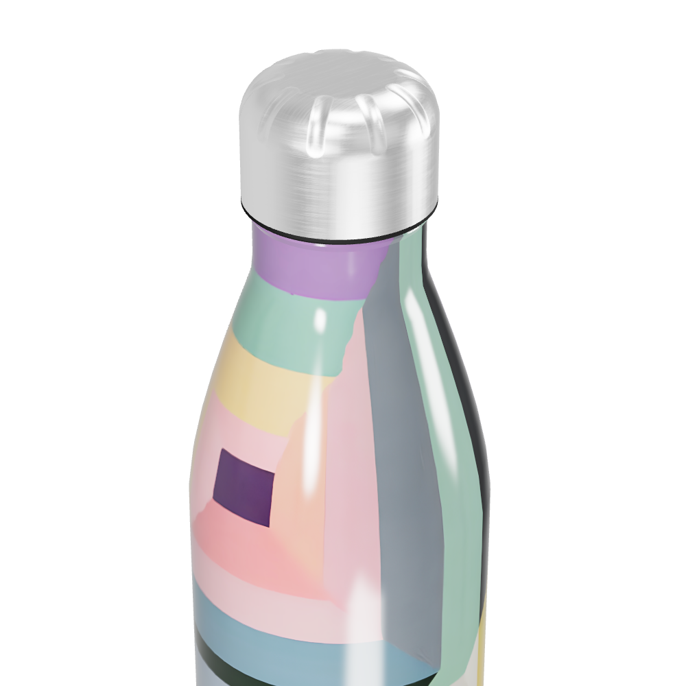 Garrafa Inox - Colorida com Estampa Geométrica