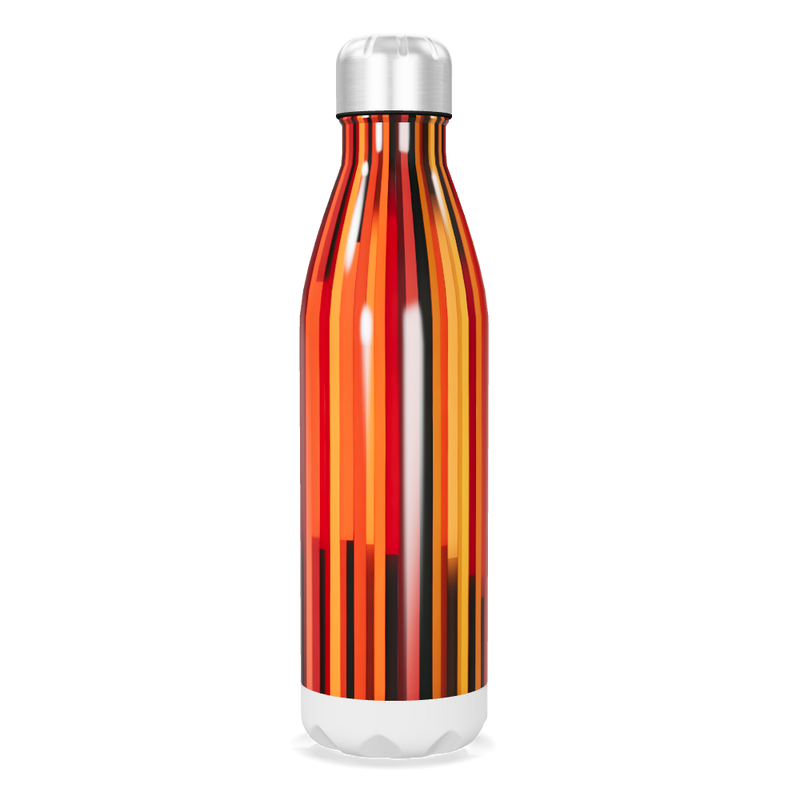 Garrafa Inox - Listrada Vermelha e Laranja