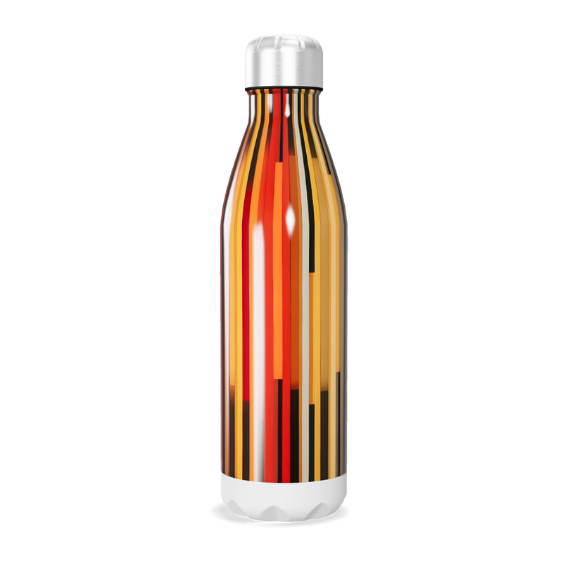 Garrafa Inox - Listrada Vermelha e Laranja